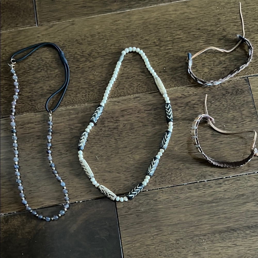 Bohemian Beaded Necklace and Bracelet Set